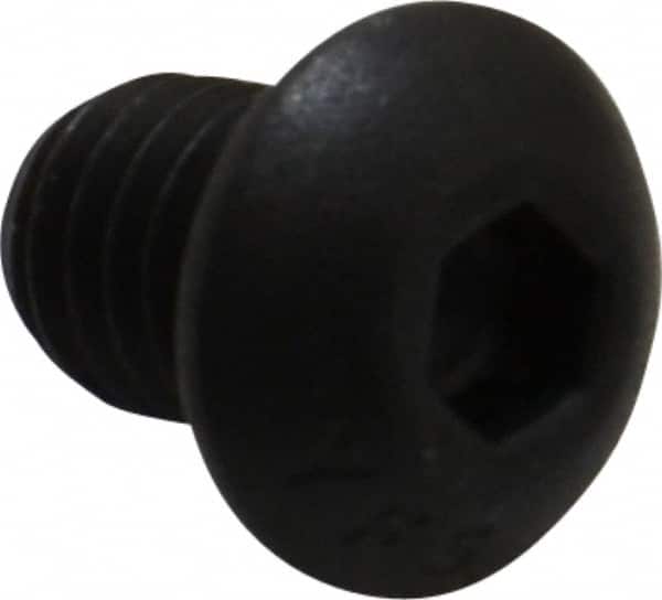 Value Collection - 3/8-16 UNC Hex Socket Drive, Button Screw - Alloy Steel, Black Oxide Finish, Fully Threaded, 1/2" Length Under Head - Americas Industrial Supply