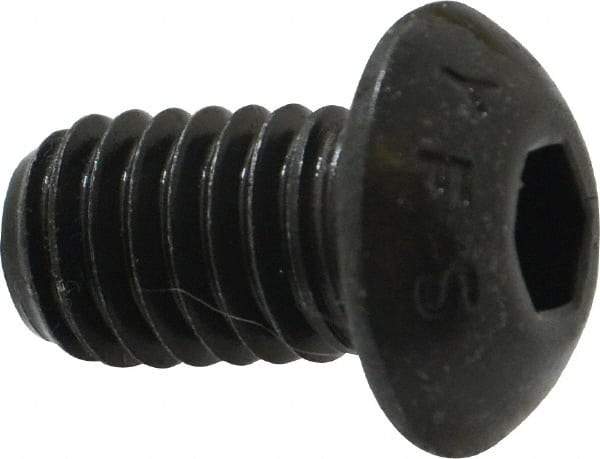 Value Collection - 3/8-16 UNC Hex Socket Drive, Button Screw - Alloy Steel, Black Oxide Finish, Fully Threaded, 5/8" Length Under Head - Americas Industrial Supply