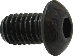 Value Collection - 3/8-16 UNC Hex Socket Drive, Button Screw - Alloy Steel, Black Oxide Finish, Fully Threaded, 5/8" Length Under Head - Americas Industrial Supply