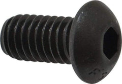 Value Collection - 3/8-16 UNC Hex Socket Drive, Button Screw - Alloy Steel, Black Oxide Finish, Fully Threaded, 3/4" Length Under Head - Americas Industrial Supply