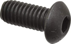 Value Collection - 3/8-16 UNC Hex Socket Drive, Button Screw - Alloy Steel, Black Oxide Finish, Fully Threaded, 7/8" Length Under Head - Americas Industrial Supply
