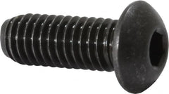 Value Collection - 3/8-16 UNC Hex Socket Drive, Button Screw - Alloy Steel, Black Oxide Finish, Fully Threaded, 1" Length Under Head - Americas Industrial Supply