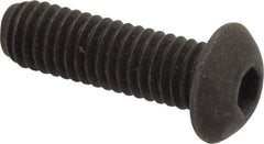 Value Collection - 3/8-16 UNC Hex Socket Drive, Button Screw - Alloy Steel, Black Oxide Finish, Fully Threaded, 1-1/4" Length Under Head - Americas Industrial Supply