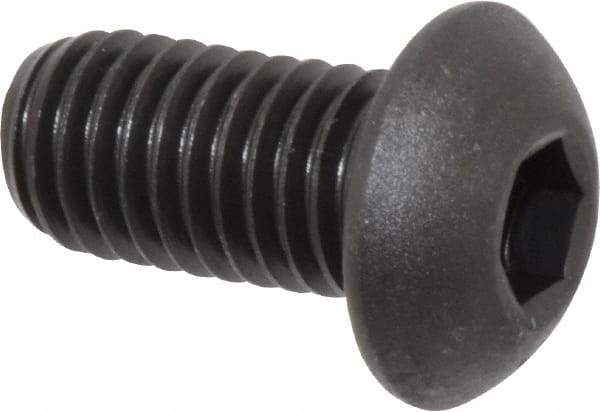 Value Collection - 1/2-13 UNC Hex Socket Drive, Button Screw - Alloy Steel, Black Oxide Finish, Fully Threaded, 1" Length Under Head - Americas Industrial Supply