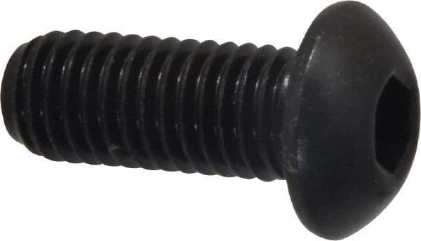 Value Collection - 1/2-13 UNC Hex Socket Drive, Button Screw - Alloy Steel, Black Oxide Finish, Fully Threaded, 1-1/4" Length Under Head - Americas Industrial Supply