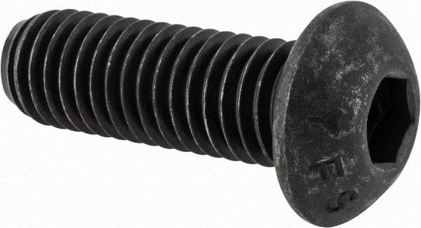 Value Collection - 1/2-13 UNC Hex Socket Drive, Button Screw - Alloy Steel, Black Oxide Finish, Fully Threaded, 1-1/2" Length Under Head - Americas Industrial Supply