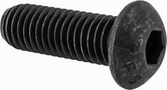 Value Collection - 1/2-13 UNC Hex Socket Drive, Button Screw - Alloy Steel, Black Oxide Finish, Fully Threaded, 1-1/2" Length Under Head - Americas Industrial Supply
