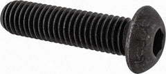 Value Collection - 1/2-13 UNC Hex Socket Drive, Button Screw - Alloy Steel, Black Oxide Finish, Fully Threaded, 2" Length Under Head - Americas Industrial Supply