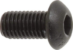 Value Collection - 1/4-28 UNF Hex Socket Drive, Button Screw - Alloy Steel, Black Oxide Finish, Fully Threaded, 1/2" Length Under Head - Americas Industrial Supply