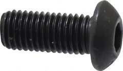 Value Collection - 1/4-28 UNF Hex Socket Drive, Button Screw - Alloy Steel, Black Oxide Finish, Fully Threaded, 5/8" Length Under Head - Americas Industrial Supply