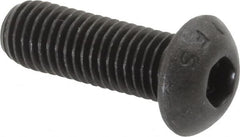 Value Collection - 1/4-28 UNF Hex Socket Drive, Button Screw - Alloy Steel, Black Oxide Finish, Fully Threaded, 3/4" Length Under Head - Americas Industrial Supply