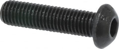 Value Collection - 1/4-28 UNF Hex Socket Drive, Button Screw - Alloy Steel, Black Oxide Finish, Fully Threaded, 1" Length Under Head - Americas Industrial Supply