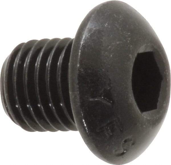 Value Collection - 5/16-24 UNF Hex Socket Drive, Button Screw - Alloy Steel, Black Oxide Finish, Fully Threaded, 3/8" Length Under Head - Americas Industrial Supply
