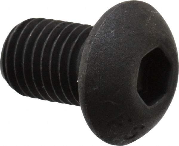 Value Collection - 5/16-24 UNF Hex Socket Drive, Button Screw - Alloy Steel, Black Oxide Finish, Fully Threaded, 1/2" Length Under Head - Americas Industrial Supply