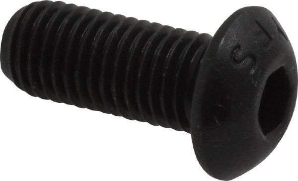 Value Collection - 5/16-24 UNF Hex Socket Drive, Button Screw - Alloy Steel, Black Oxide Finish, Fully Threaded, 3/4" Length Under Head - Americas Industrial Supply