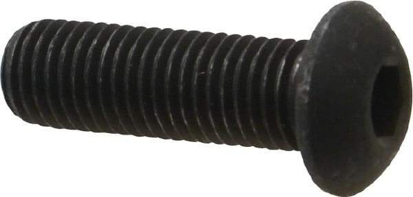 Value Collection - 5/16-24 UNF Hex Socket Drive, Button Screw - Alloy Steel, Black Oxide Finish, Fully Threaded, 1" Length Under Head - Americas Industrial Supply