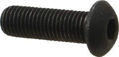 Value Collection - 5/16-24 UNF Hex Socket Drive, Button Screw - Alloy Steel, Black Oxide Finish, Fully Threaded, 1" Length Under Head - Americas Industrial Supply