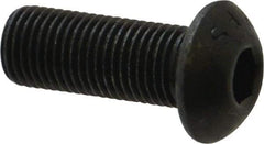 Value Collection - 3/8-24 UNF Hex Socket Drive, Button Screw - Alloy Steel, Black Oxide Finish, Fully Threaded, 1" Length Under Head - Americas Industrial Supply