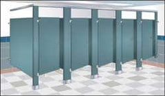 Bradley - 1 Steel In-Corner Washroom Partition Compartment - 57 Inch Long x 36 Inch Wide x 96 Inch High, ADA Compliant Stall Compatibility, Almond - Americas Industrial Supply