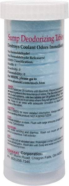 Abanaki - 16 oz Tube Deodorizing Tablet - 25 Gallon Volume Capacity - Americas Industrial Supply