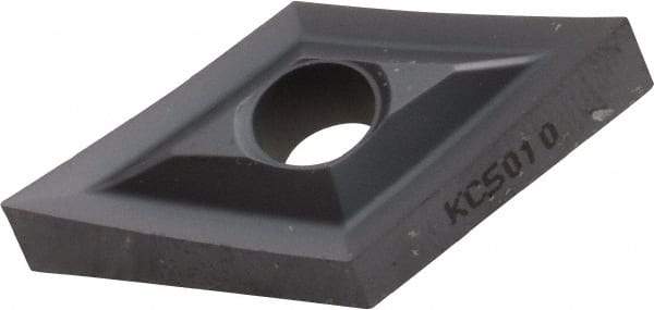 Kennametal - DNGP430 Grade KC5010 Carbide Turning Insert - TiAlN Finish, 55° Diamond, 1/2" Inscr Circle, 3/16" Thick, 0.0039" Corner Radius - Americas Industrial Supply