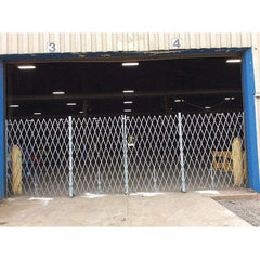 Illinois Engineered Products - 8' High Bi-Parting Folding Gates - Galvanized Steel, Silver - Americas Industrial Supply