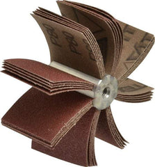Superior Abrasives - 80 Grit, Coated, Aluminum Oxide Bore Polisher - 1/4" Shank Length, Medium Grade, 15,000 RPM, Polishes Bores with 2-5/8 to 3" Diam - Americas Industrial Supply