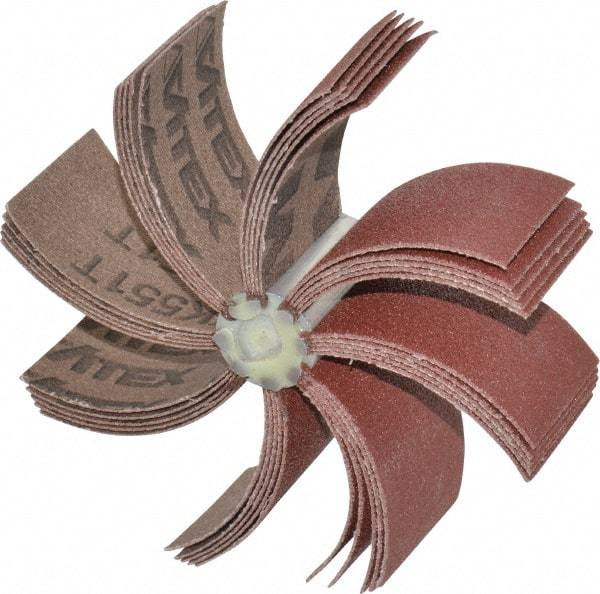 Superior Abrasives - 80 Grit, Coated, Aluminum Oxide Bore Polisher - 1/4" Shank Length, Medium Grade, 10,000 RPM, Polishes Bores with 3-1/8 to 4" Diam - Americas Industrial Supply