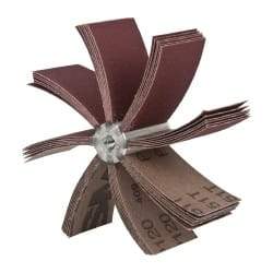 Superior Abrasives - 120 Grit, Coated, Aluminum Oxide Bore Polisher - 1/4" Shank Length, Fine Grade, 10,000 RPM, Polishes Bores with 3-1/8 to 4" Diam - Americas Industrial Supply