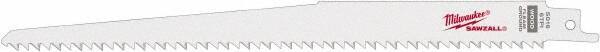 Milwaukee Tool - 9" Long x 3/4" Thick, Steel Reciprocating Saw Blade - Tapered Profile, 6 TPI, Toothed Edge, Universal Shank - Americas Industrial Supply