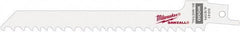 Milwaukee Tool - 6" Long x 1/2" Thick, Steel Reciprocating Saw Blade - Scroll Profile, 4 to 6 TPI, Toothed Edge, Universal Shank - Americas Industrial Supply