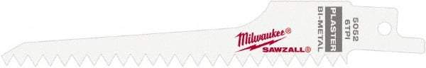 Milwaukee Tool - 5" Long x 3/4" Thick, Steel Reciprocating Saw Blade - Scroll Profile, 6 TPI, Toothed Edge, Universal Shank - Americas Industrial Supply