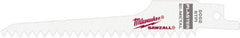 Milwaukee Tool - 5" Long x 3/4" Thick, Steel Reciprocating Saw Blade - Scroll Profile, 6 TPI, Toothed Edge, Universal Shank - Americas Industrial Supply