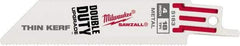 Milwaukee Tool - 4" Long x 3/4" Thick, Steel Reciprocating Saw Blade - Straight Profile, 18 TPI, Toothed Edge, Universal Shank - Americas Industrial Supply