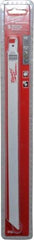 Milwaukee Tool - 12" Long x 5/8" Thick, Steel Reciprocating Saw Blade - Straight Profile, 10 to 14 TPI, Toothed Edge, Universal Shank - Americas Industrial Supply