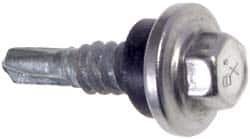 Buildex - 1/4", Hex Washer Head, Hex Drive, 7/8" Length Under Head, #1 Point, Self Drilling Screw - Americas Industrial Supply