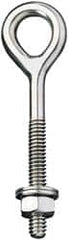 Ronstan - 3/8-16, Electropolished Finish, Stainless Steel Forged Eye Bolt - 2" Thread Length, 16.67mm ID x 40mm OD, 5" Shank Length - Americas Industrial Supply