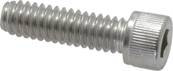 Value Collection - 1/4-20 UNC Hex Socket Drive, Socket Cap Screw - Grade 18-8 Stainless Steel, Fully Threaded, 7/8" Length Under Head - Americas Industrial Supply