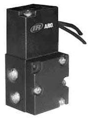 ARO/Ingersoll-Rand - 1/8", 4-Way Stacking Solenoid Valve with Speed Control - 12 VDC, 0.2 CV Rate, 2.4" High - Americas Industrial Supply