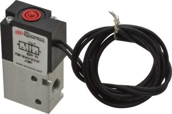 ARO/Ingersoll-Rand - 1/8", 3-Way Body Ported Stacking Solenoid Valve - 12 VDC, 0.2 CV Rate, 2.4" High - Americas Industrial Supply