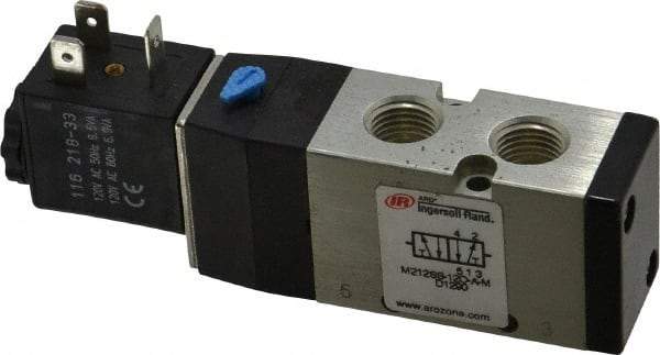 ARO/Ingersoll-Rand - 1/4", 4-Way 2-Position Maxair Stacking Solenoid Valve - 120 VAC, 0.7 CV Rate, 1.37" High - Americas Industrial Supply