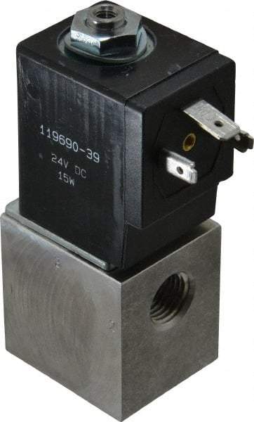 ARO/Ingersoll-Rand - 1/4", CAT Series 3-Way 2-Position Body Ported Stacking Solenoid Valve - 24 VDC, 0.2 CV Rate, 3-1/2" High - Americas Industrial Supply