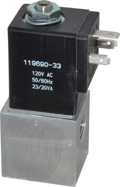 ARO/Ingersoll-Rand - 1/4", CAT Series 3-Way 2-Position Body Ported Stacking Solenoid Valve - 120 VAC, 0.2 CV Rate, 3-1/2" High - Americas Industrial Supply