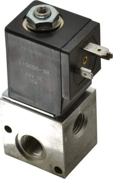 ARO/Ingersoll-Rand - 1/4", CAT Series 3-Way 2-Position Stacking Solenoid Valve - 12 VDC, 0.2 CV Rate, 3-1/2" High - Americas Industrial Supply