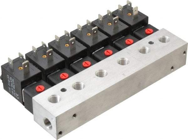 ARO/Ingersoll-Rand - 1/8", CAT Series 3-Way 2-Position Bar Manifold Stacking Solenoid Valve - 120 VAC, 0.2 CV Rate, 3.275" High - Americas Industrial Supply