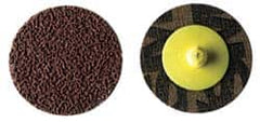 Made in USA - 1-1/2" Disc Diam, 400 Grit, Aluminum Oxide Quick Change Disc - Type S Attaching System, Coated, Brown, Super Fine Grade - Americas Industrial Supply