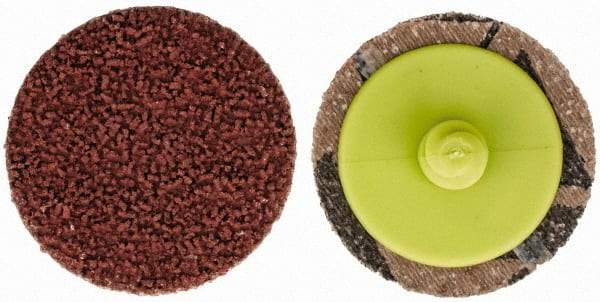 Made in USA - 1-1/2" Disc Diam, 240 Grit, Aluminum Oxide Quick Change Disc - Type R Attaching System, Coated, Brown, Very Fine Grade - Americas Industrial Supply