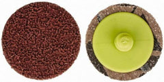 Made in USA - 1-1/2" Disc Diam, 240 Grit, Aluminum Oxide Quick Change Disc - Type R Attaching System, Coated, Brown, Very Fine Grade - Americas Industrial Supply