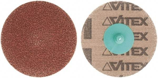Made in USA - 3" Disc Diam, 240 Grit, Aluminum Oxide Quick Change Disc - Type R Attaching System, Coated, Brown, Very Fine Grade - Americas Industrial Supply
