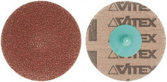 Made in USA - 3" Disc Diam, 240 Grit, Aluminum Oxide Quick Change Disc - Type R Attaching System, Coated, Brown, Very Fine Grade - Americas Industrial Supply